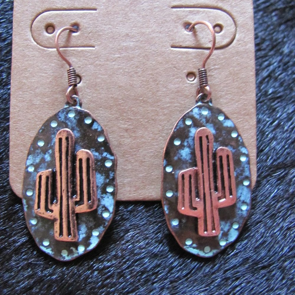 LUCKY YOU CACTUS BRONZE EARRINGS